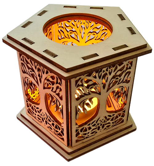 Wooden lamp "Tree of Life" – a unique candle box
