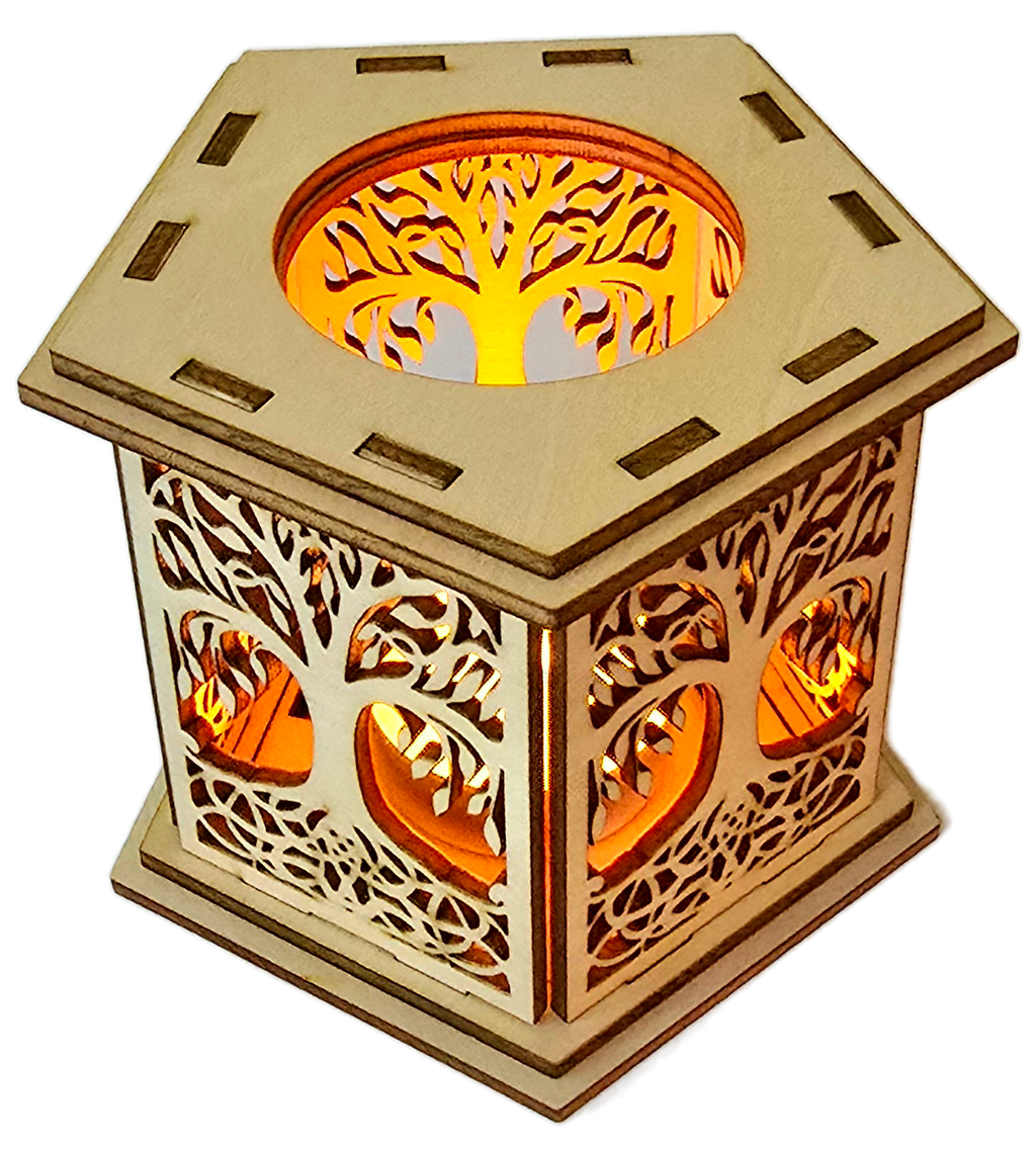 Wooden lamp "Tree of Life" – a unique candle box
